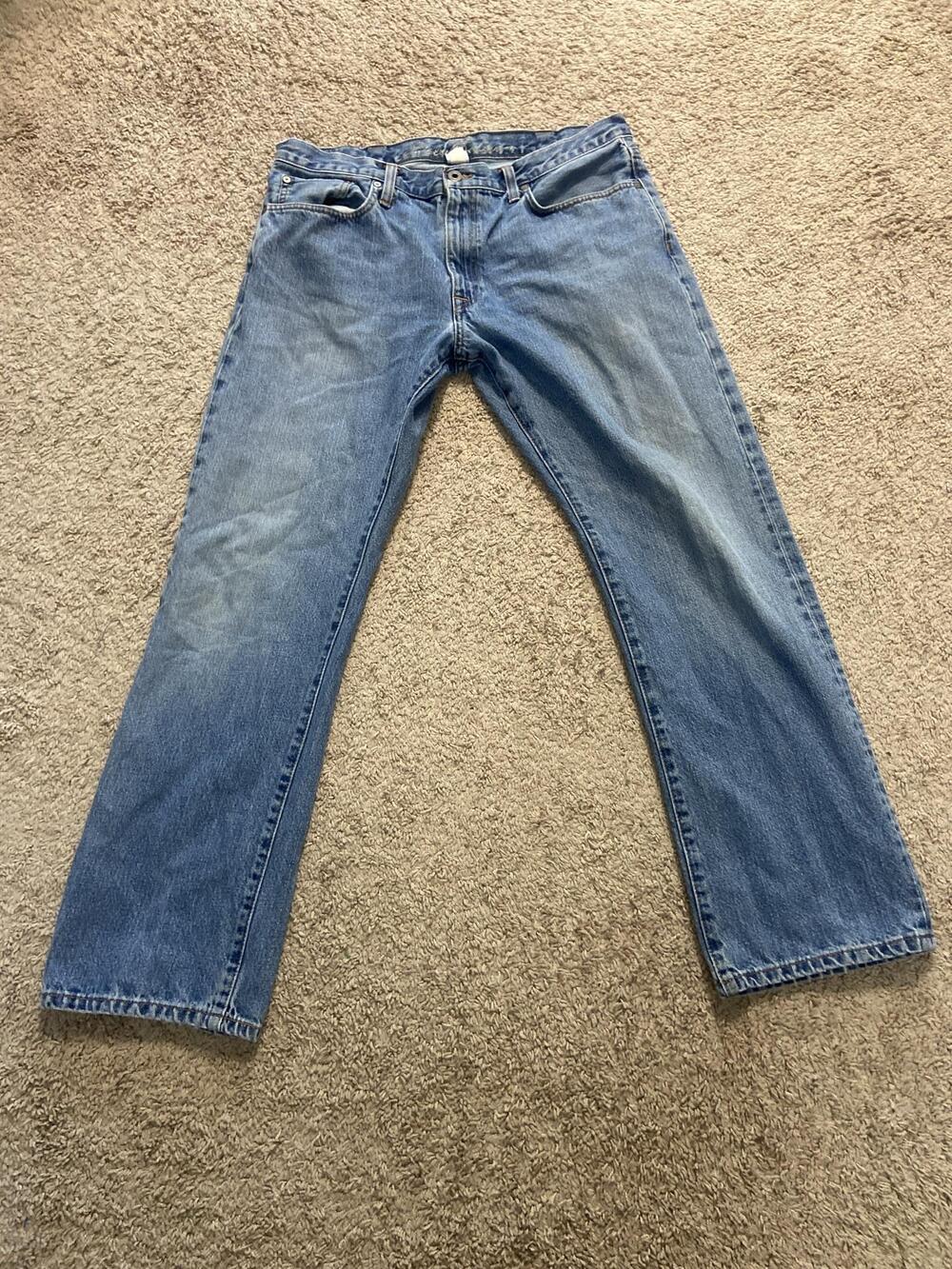 Eddie Bauer Jeans Mens 36x27 Blue Med Wash Regular Straight Denim Pockets